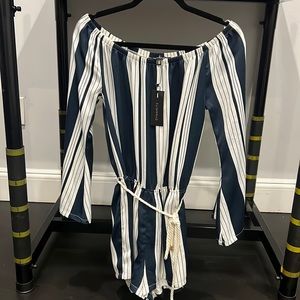 Dynamite court off shoulder romper NWT